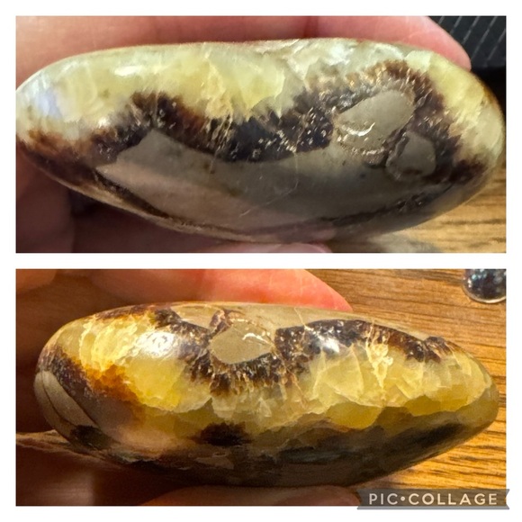 Beautiful Septarian heart shaped palm stone #3 - Picture 9 of 15